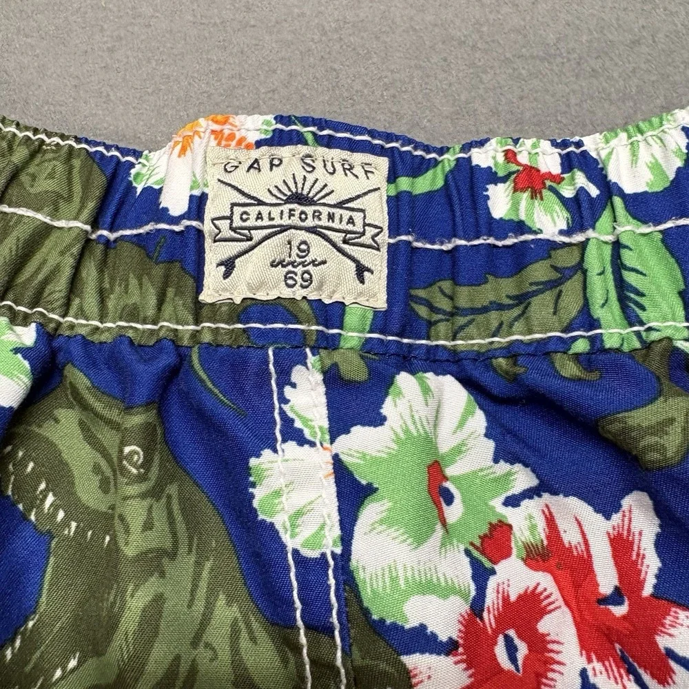 Gap Kids Boys Swim Trunks Dinosaur Floral Blue Size XL 12